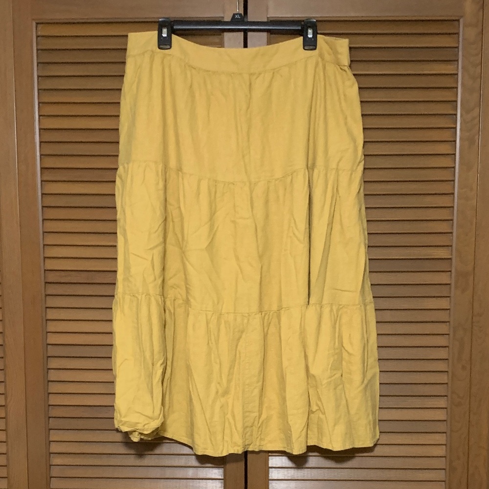 Matty M Goldenrod Linen Blend Maxi Skirt XXL